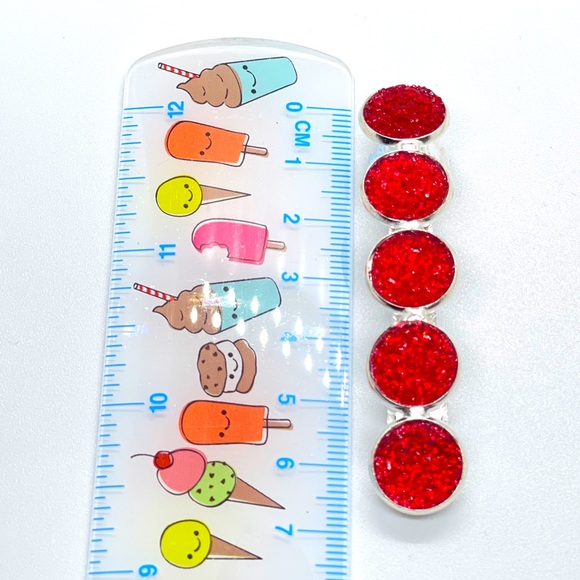 🆕 Red Glitter  Druzy Barrette Hair Clip - Picture 6 of 6
